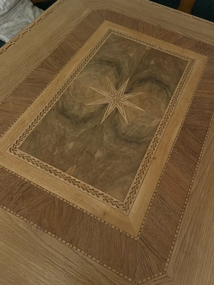 Holztisch Bauerntisch mit 3 Stühlen und Eckbank gepolstert Bild 2