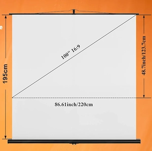 Beamer-Leinwand mit Ständer, Projektor Leinwand 100 Zoll 16:9, tragbar, Ultrakurzdistanz-Projektion  Bild 4