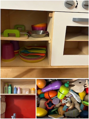 Kinderküche aus Holz mit ganz viel Zubehör Bild 3
