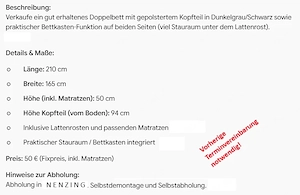 Doppelbett inkl. Matratzen & praktische Bettkästen   Stauraum Bild 3