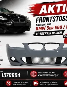 AKTION Frontstoßstange für BMW 5er E60 E61 2003 2007 M-Technik Design ohne Nebelscheinwerfer