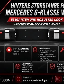 Heckstoßstange passend für Mercedes G-Klasse W463   W464 G63 Design
