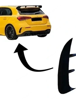 Mercedes A-Klasse W177 Heckstoßstangen-Flaps A35 Design - Black Edition Bild 2