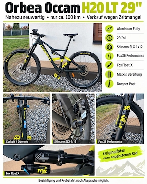 Orbea Occam H20 LT 29 Zoll   Shimano SLX   FOX Fahrwerk   nahezu neuwertig!