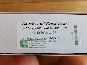 Bauch- und Brustwickel für Kleinkinder Gr. 1