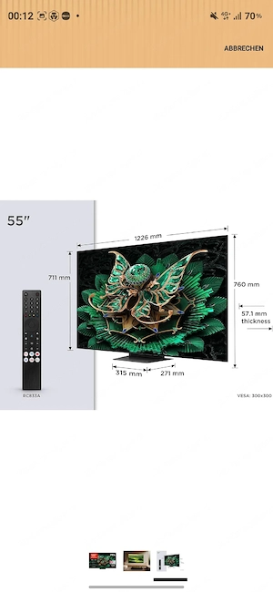 tlc 55C7K QD-Mini LED Fernseher, 55 Zoll Bild 2