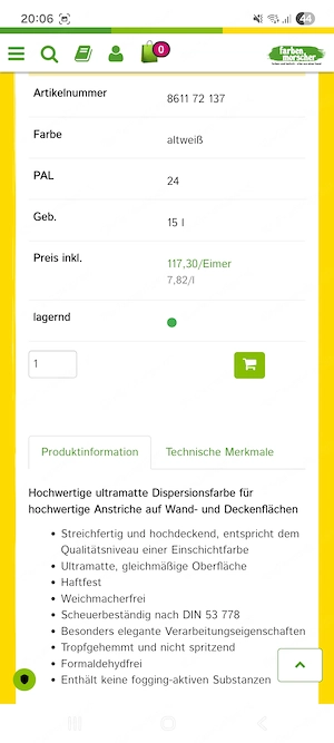 Verkaufe weiße wandfarbe  Bild 2