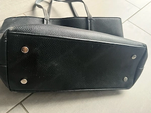 Schwarzer Leder Shopper   Große Handtasche Tote Bag elegant Bild 6