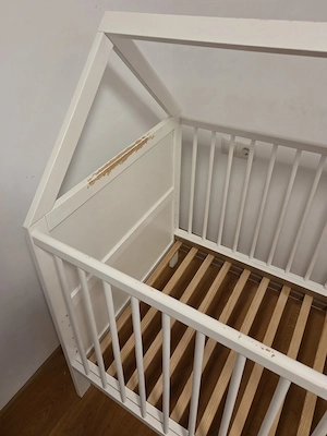 Vollholz Babybett Kinderbett Hausbett Bild 4