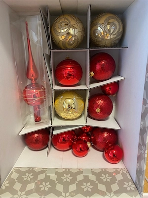 Christbaumkugeln rot gold Bild 4