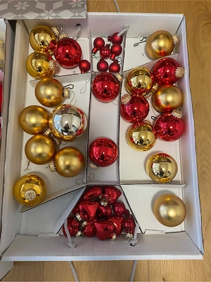 Christbaumkugeln rot gold Bild 3