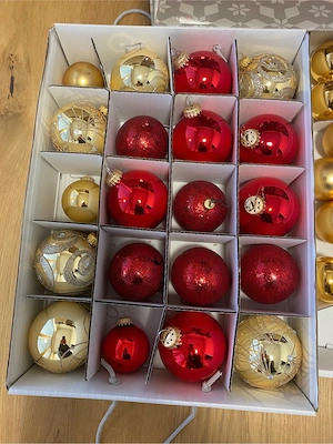 Christbaumkugeln rot gold Bild 2