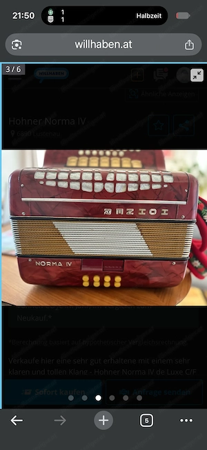 Hohner Norma IV de Luxe Handorgel Bild 2