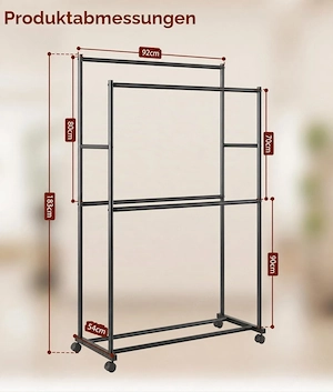 Schwerlast Kleiderständer Kleiderstange massiv auf Rollen Bild 3