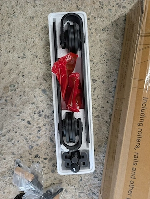 Schiebetürbeschlag Set 182cm Schiebetürsystem Schwarz Bild 4
