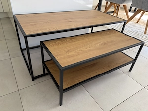Couchtisch-Set Holzoptik Schwarz Bild 2