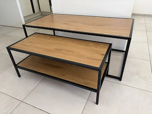 Couchtisch-Set Holzoptik Schwarz Bild 4