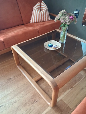 Sitzgruppe im Rolf Benz Stil 80er 90er Nussbaum Alcantara Bild 4