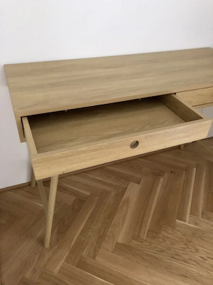 Schreibtisch elegantes zartes Design, Eiche Optik Bild 4