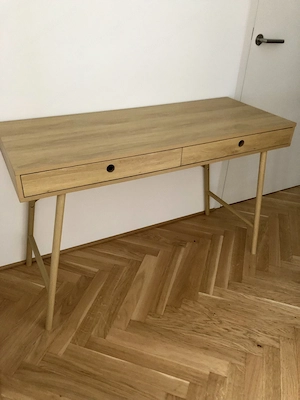 Schreibtisch elegantes zartes Design, Eiche Optik Bild 2