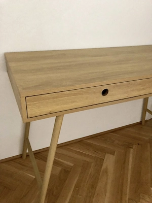 Schreibtisch elegantes zartes Design, Eiche Optik Bild 3