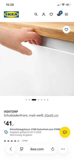 IKEA VOXTORP Schubladenfront   Mattweiß, 60   40 cm Bild 4