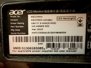 Acer Monitor XG270HU omidpx Bild 2
