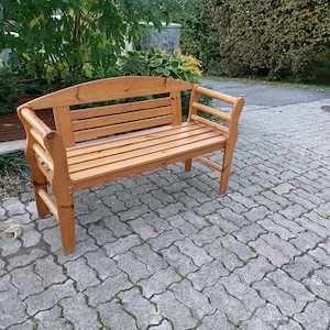 Sitzbank aus Holz zu verschenken  Bild 2
