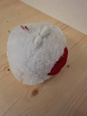 Coca-Cola Plüschball rote Lippen - Coca-Cola Plush Lips   Furry White Ball Bild 5