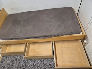Holzbett, Ahorn, 200 x 90 x 42 cm Bild 2