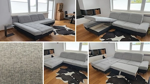 Couch ausziehbar, Schlafsofa, auklappbarer Bettkasten Bild 4