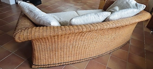 Rattan Sofa in sehr gutem Zustand, Polsterbezug waschbar,  Bild 3