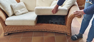 Rattan Sofa in sehr gutem Zustand, Polsterbezug waschbar,  Bild 2
