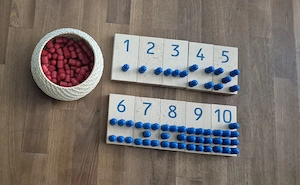 Montessori Zahlensteckbrett Holz Bild 2