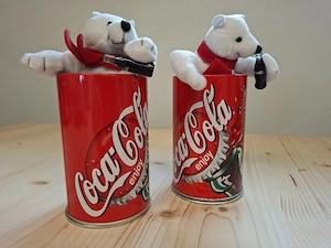 Coca-Cola Plüsch Eisbär in der Dose - Sammlerstück ca um 2000  Bild 2