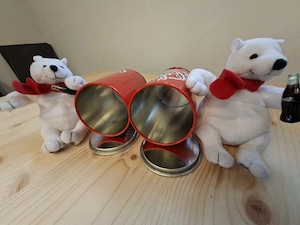 Coca-Cola Plüsch Eisbär in der Dose - Sammlerstück ca um 2000  Bild 4