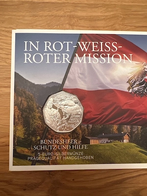 Münze Österreich "In Rot-Weiss-Roter Mission"