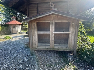 Großer massiver, handgemachter Kleintierstall   Hühnerstall   Hasenstall - 220   210   70 cm - Holz Bild 3