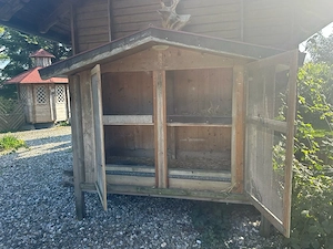 Großer massiver, handgemachter Kleintierstall   Hühnerstall   Hasenstall - 220   210   70 cm - Holz Bild 2