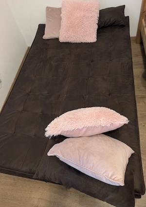 Schlafsofa in Lederlook dunkelbraun  Bild 3