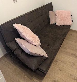 Schlafsofa in Lederlook dunkelbraun  Bild 2