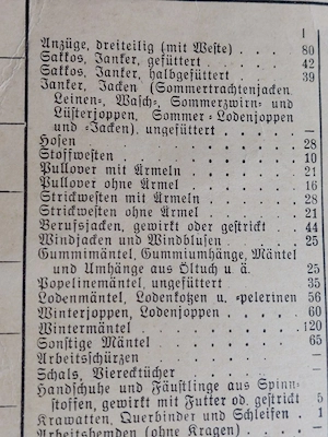 Historisches Reichskleiderkarte 1941 Bild 4
