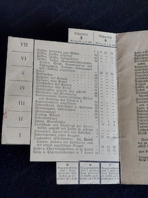 Historisches Reichskleiderkarte 1941 Bild 3