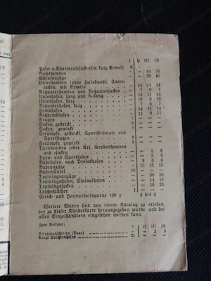 Historisches Reichskleiderkarte 1941 Bild 2