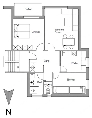 Gepflegte 3-Zimmerwohnung mit 75 m2, Balkon und praktischer Einzelgarage in Wolfurt