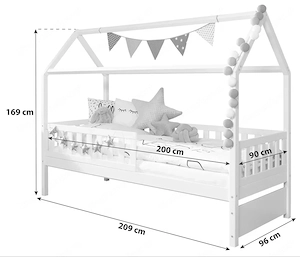 Hausbett, Absturzsicherung in Weiß Bild 3