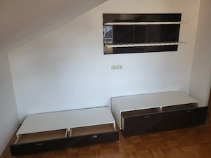 Wohnwand braun weiß Bild 2