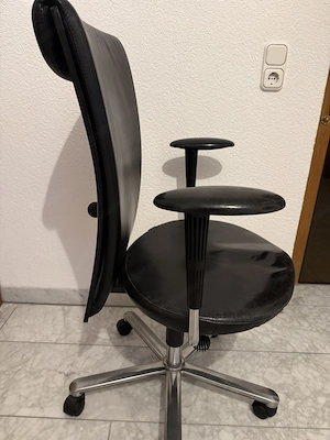 2 Bürostühle Züco - echt Leder schwarz Bild 3