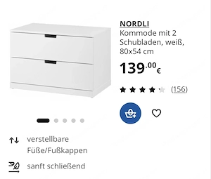IKEA Nordli Kommode Weiss Bild 2