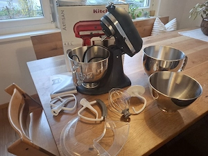 Küchenmaschine Kitchen Aid Artisan 4,8L schwarz-matt  Bild 3